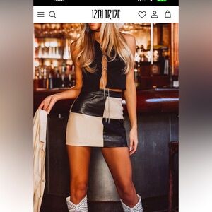 12th Tribe black colorblock Harley miniskirt